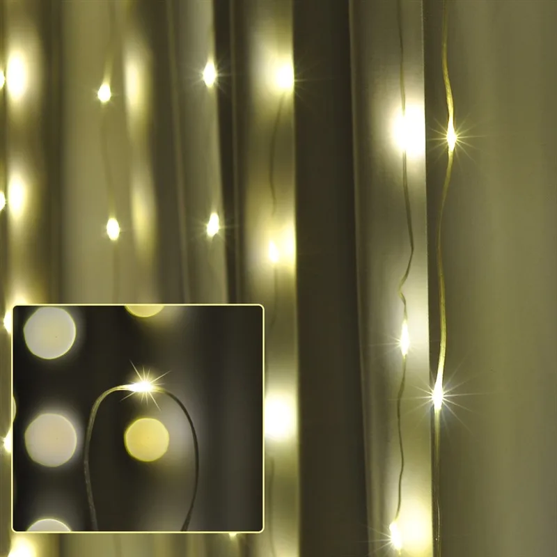 3*3 м 300LED гирлянда для штор сказочная кисточка струна рождественское освещение для свадьбы дома и сада вечерние украшения