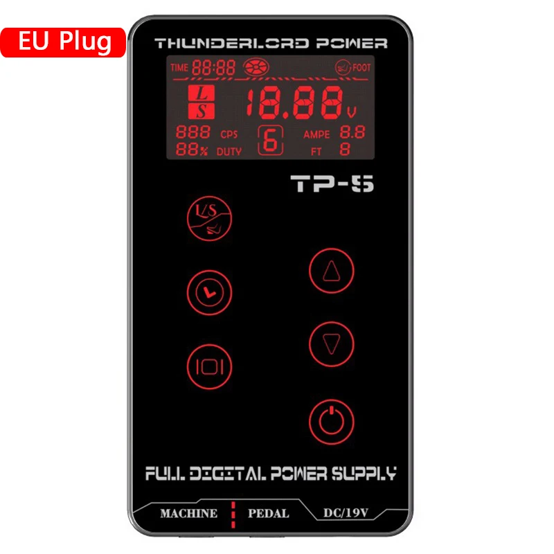 EU Plug Профессиональная татуировка мощность сенсорный экран обновление TP-5 цифровой Смарт lcd макияж двойной татуировки Электропитание набор тела Искусство легко носить с собой - Цвет: EU Plug