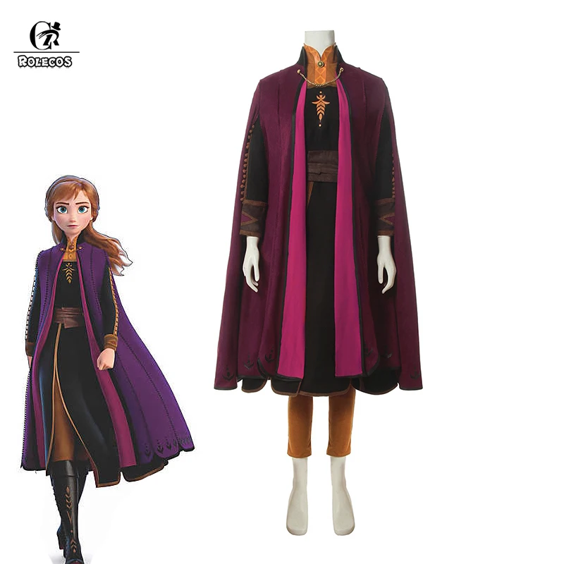 ROLECOS Анна Косплей Костюм Снежная принцесса ретро женский костюм на Хэллоуин