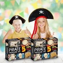Kit de creusement de trésors Pirate, lot de 5 briques pour creuser des trésors, jouets Pirate, pierres précieuses, Kit de tiges éducatives pour l'astronomie