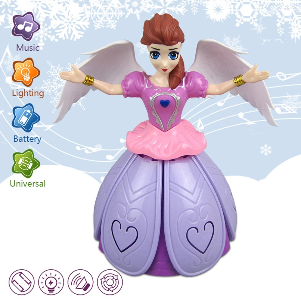Куклы-принцессы игрушки танец принцесса светильник Музыка электрический Универсальный танец робот танцор вращение принцесса детские игрушки для девочек Подарки