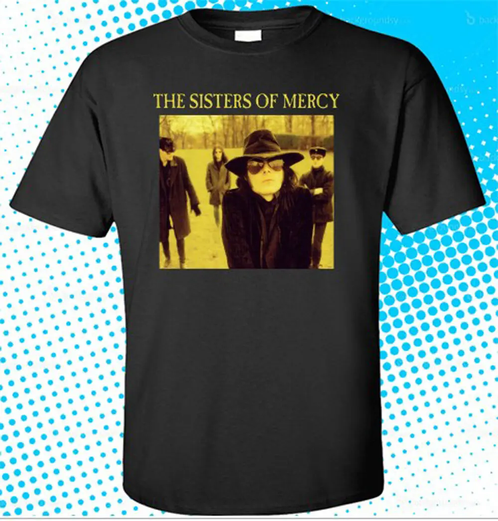 

New The Sisters Of Mercy Post Punk Goth Rock Band Men's Black T-Shirt Size S-3XL Cheap Sale 100 % Cotton top tee