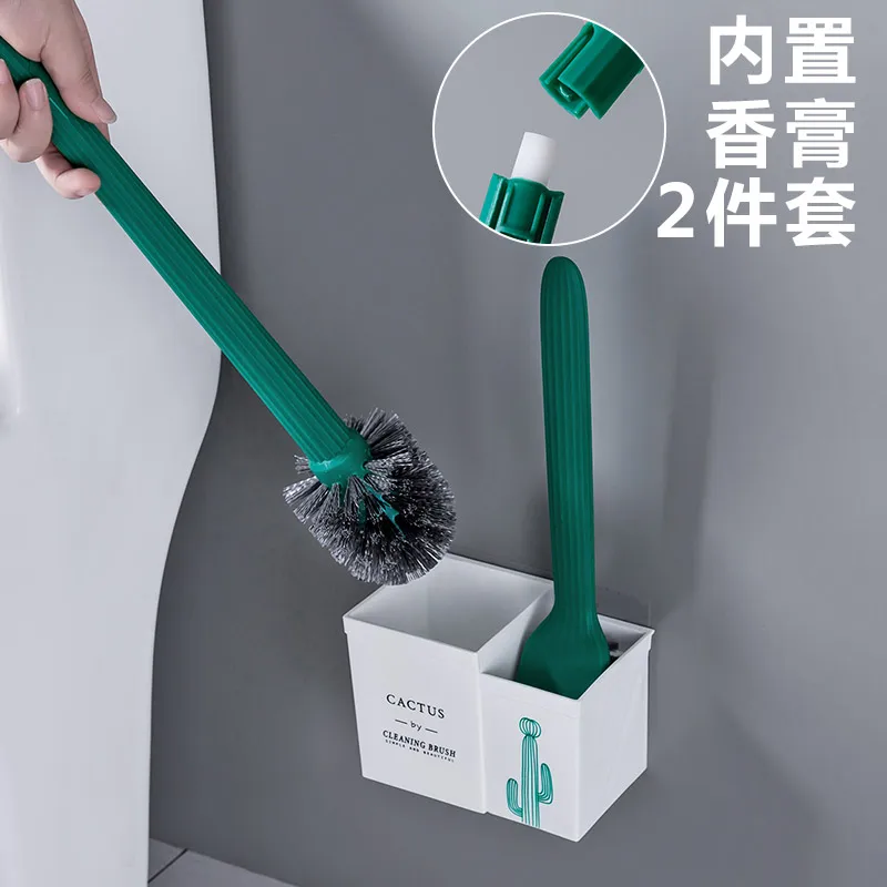 

Hot Sale Wall-mounted Toilet Brush Set Creative Toilet Stool Decontamination Cleaning Scrub Durable Type Plastic Brush Holder
