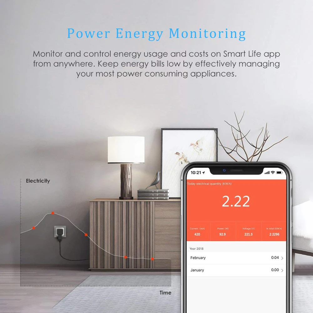 AVATTO смарт разъем Wi Fi розетка с Мощность монитор 16A ЕС RGB Tuya Smart Life выход совместим