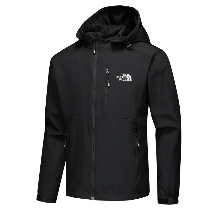 

Spring Men's Thin Outdoor Waterproof Jacket Spandex Solid Color Waterproof And Breathable Casual Jacket Unlined Coat a Generatio