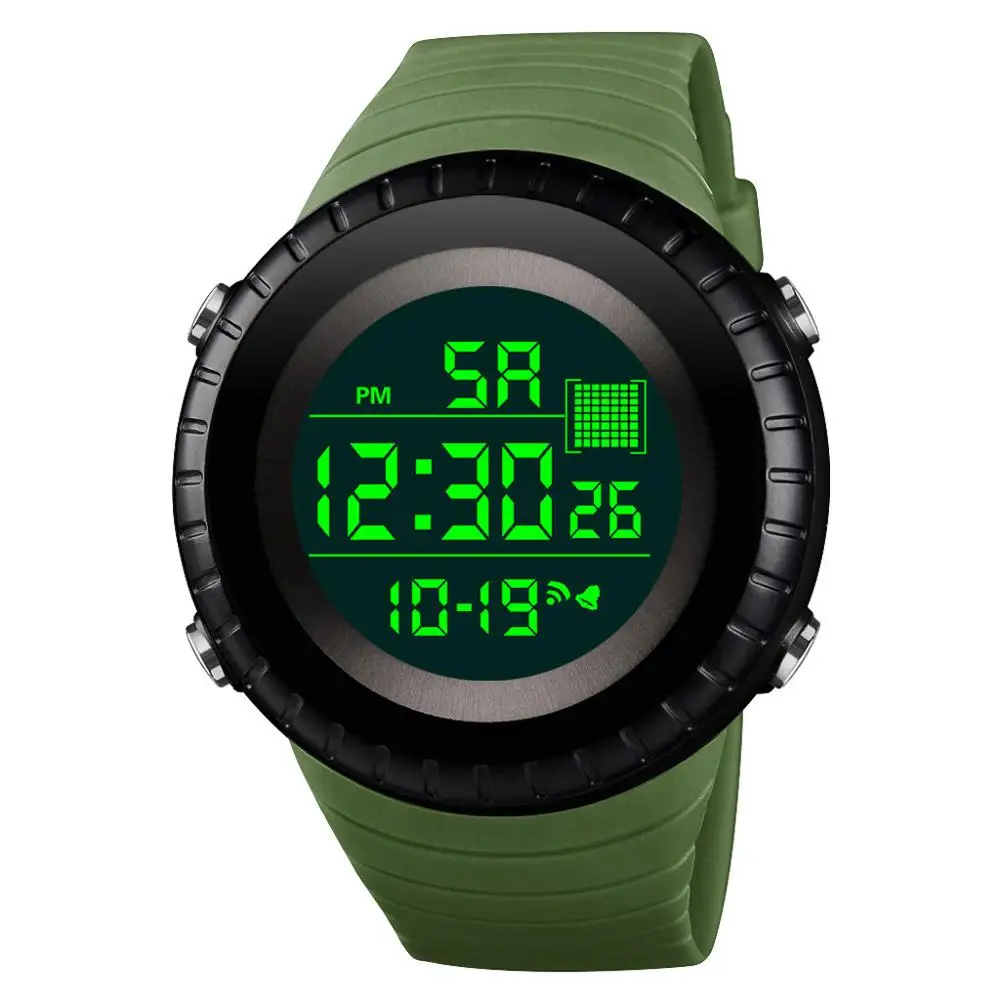 HONHX мужские спортивные часы светящиеся многофункциональные водонепроницаемые 50 м цифровые часы со светодиодами военные relogio reloj inteligente mujer 10X - Цвет: Army Green