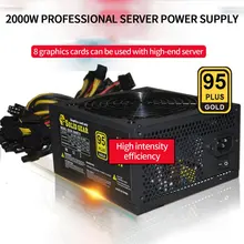 ATX ETH – alimentation électrique 500W au dessus de 180V 260V, Support de 8 cartes d'affichage GPU pour mineur de Bitcoin BTC