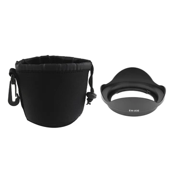 

1 Pcs Camera Lens Pouch Neoprene Waterproof Case Bags & 1 Pcs Replacement Digital Lens Hood EW-83E for Canon