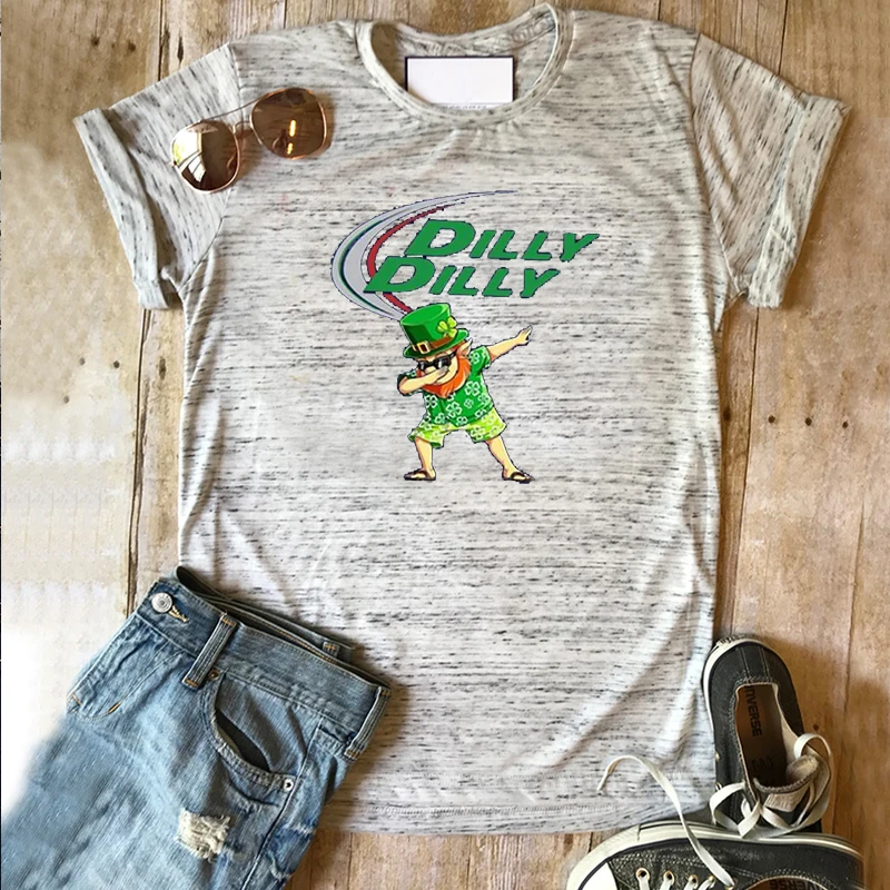 

Dilly Shirts Women Plus Size Print O-Neck Vintage Tee St Patrick's Day 2020 90s Tops Gothic Woman Clothes
