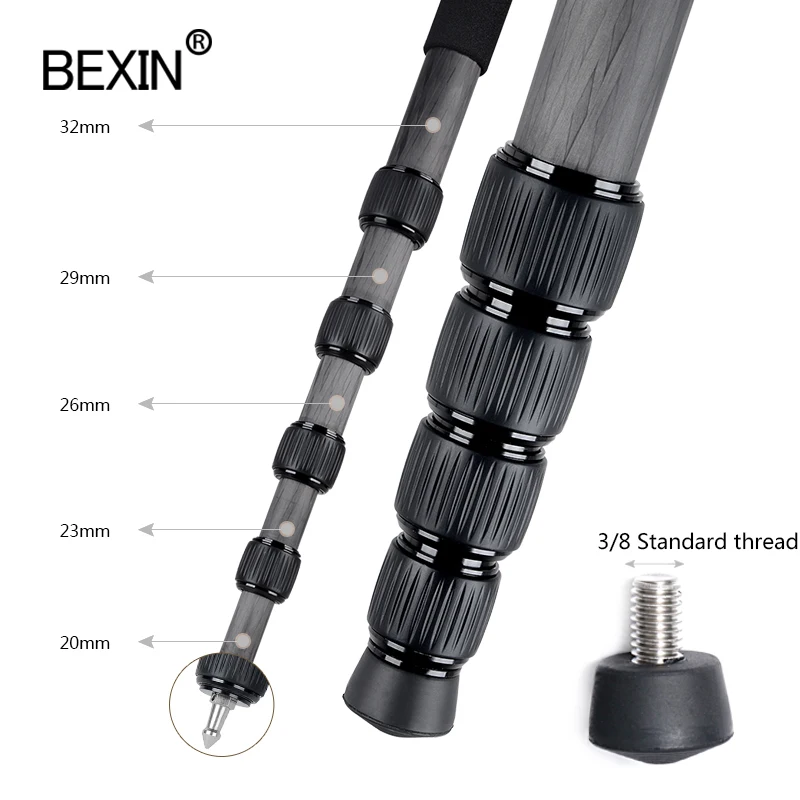 Телескопический монопод BEXIN из углеродного волокна для камеры Canon Nikon Sony Pentax|camera
