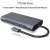 Тип C to VGA + RJ45 Gigabit Ethernet 4K HDMI-Совместимость C PD SD TF 3,5 мм аудио 1080P для Macbook Pro S8 S9 P20 P30 10 в 1 usb-хаб ► Фото 3/6