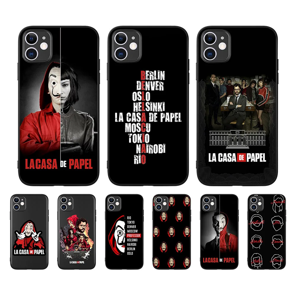 2020 Испания ТВ La Casa papel деньги Heist дом бумага TPU чехол бумажник для iPhone 12 11 Pro max 8 7 6 6S