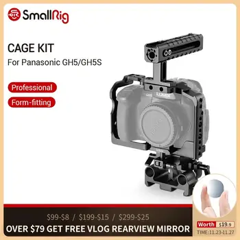 

SmallRig Cage Kit for Panasonic Lumix GH5/GH5S Camera Cage With Top Handle and QR Baseplate Kit- 2051