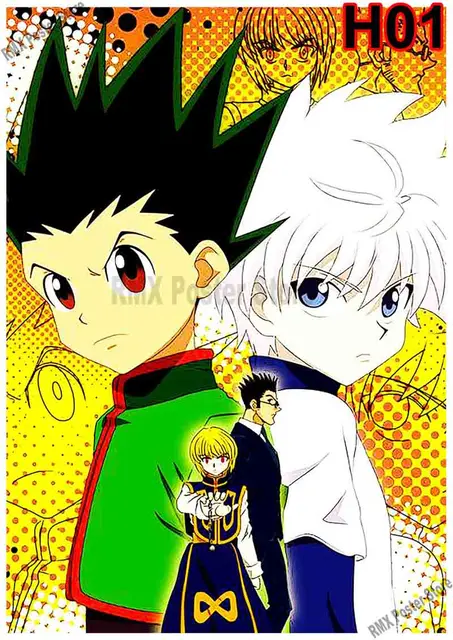 Estilo japonês retro anime poster hunter x hunter/meu herói  academia/família arte da parede decoração pintura kidroom arte o282 -  AliExpress