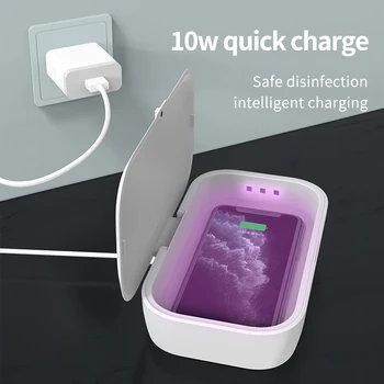 

Hot UV Light Phone Sterilizer Box Jewelry Phones Cleaner Personal Sanitizer Disinfection Cabinet with Aromatherapy Esteriliza
