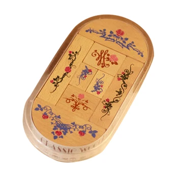 

Floral Patterns Wooden Diary Home Stationery Card Making Office DIY Scrapbooking Planner For Children Gifts Flower Signet Stamps