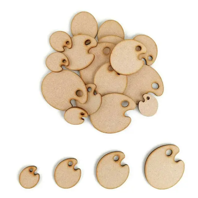 Paint Palette MDF Craft Shape Wooden Blank Color Decoration Embellishments Art