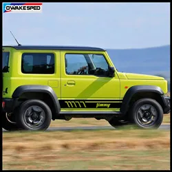 2PCS Both Door Car Side Skirt Stickers For Suzuki-Jimny Auto Stripe Vinyl Film PVC Decals Automobiles Decoration Car Accessories (3)_副本