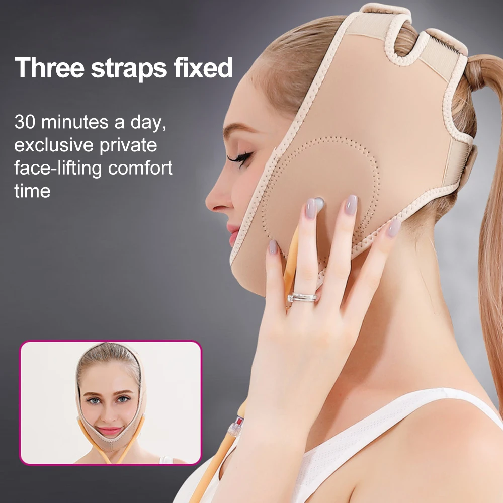 

Inflatable Face Lift Up Belt Facial Lifting Mask Cheek Chin Slimming Belt Shaper Thin Face Bandage V Line Brace Slimming Band