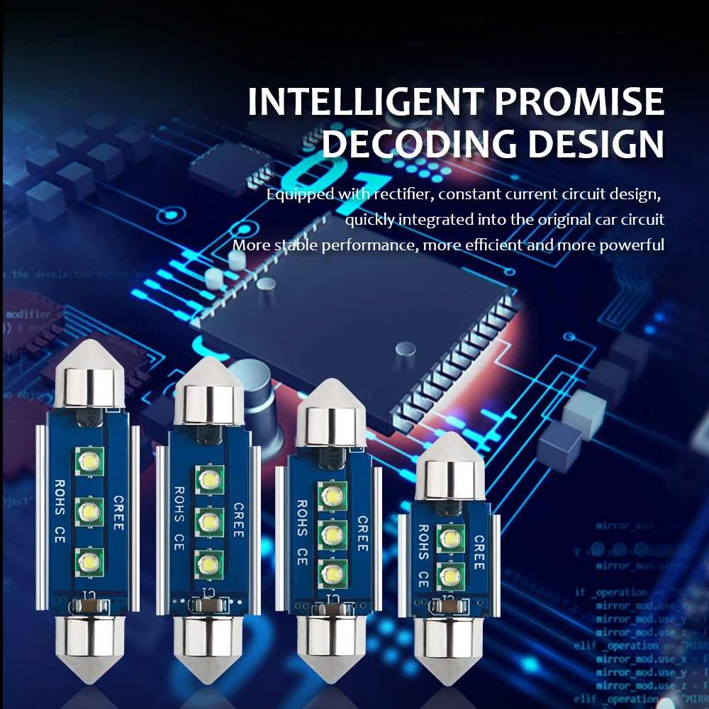 Canbus ���� �����Ʈ Ĩ �ڵ��� LED ���� �� ����, �ڵ��� ��ȣ�� ����, 12V ȭ��Ʈ, C5W, C10W, �佺��, 31mm, 36mm, 39mm, 41mm, 1 ��