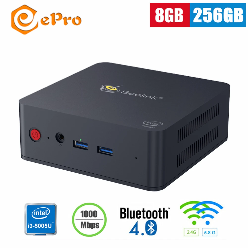 

Windows 10 Beelink L55 Mini PC 8GB DDR3L 256GB 512GB Intel Core i3 5005U HD Graphic 500 SSD 2.4G 5.8G WiFi 1000Mbps BT4.0 USB3.0