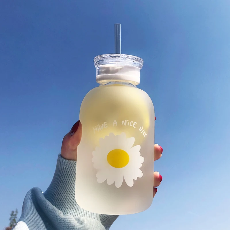 Милая креативная бутылка для воды прозрачная кружка из прозрачного стекла в