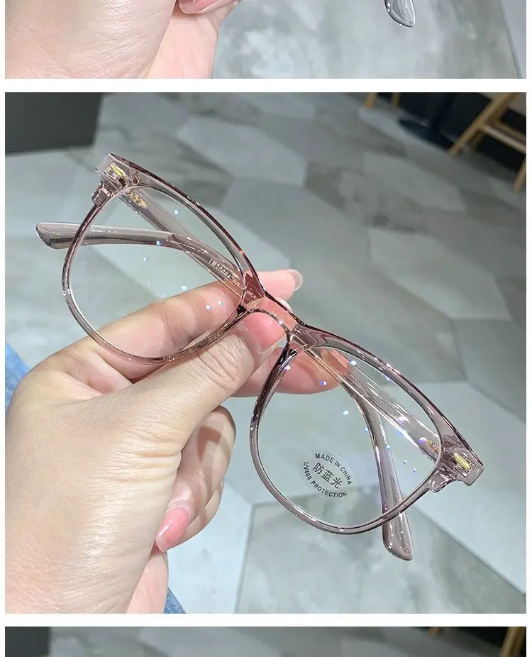 blue lens glasses Ins Fashion Anti-blue Glasses Computer Eye Protection Glasses for Men and Women  Anti Blue Glasses  Clear Glasses Fake Glasses reading glasses with blue light filter