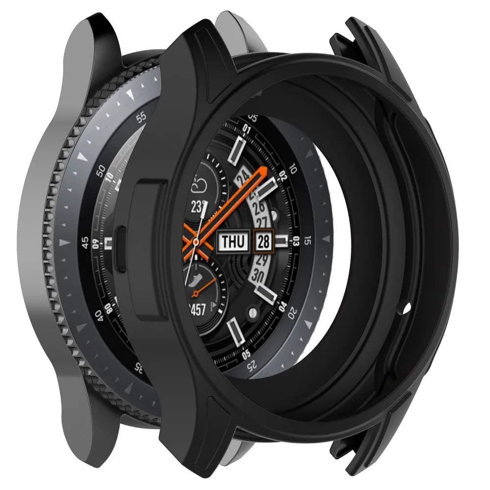 

LYQSTA Protective Silicone Dial Case Shell for Samsung Galaxy Watch 46mm SM-R800 Cover For Samsung Gear S3 Frontier Smart Watch