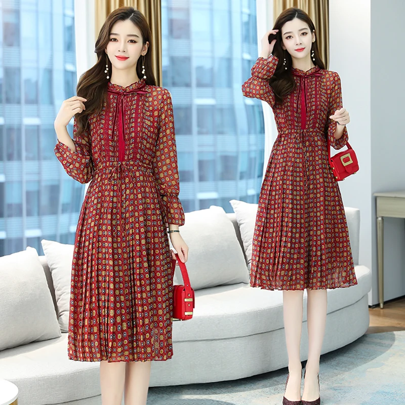 autumn floral midi dress