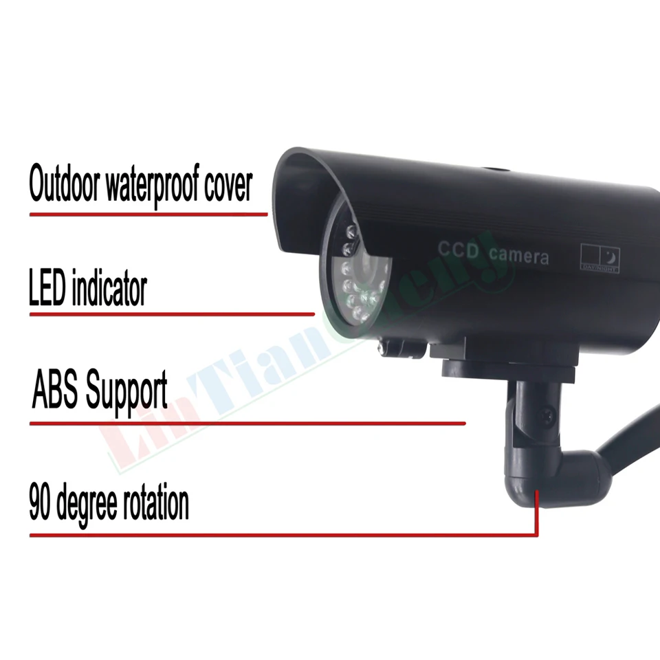 4 шт пустышка CCTV Камера пуля Водонепроницаемая наружная безопасность уличное наблюдение домашняя поддельная камера со светодиодным светильник