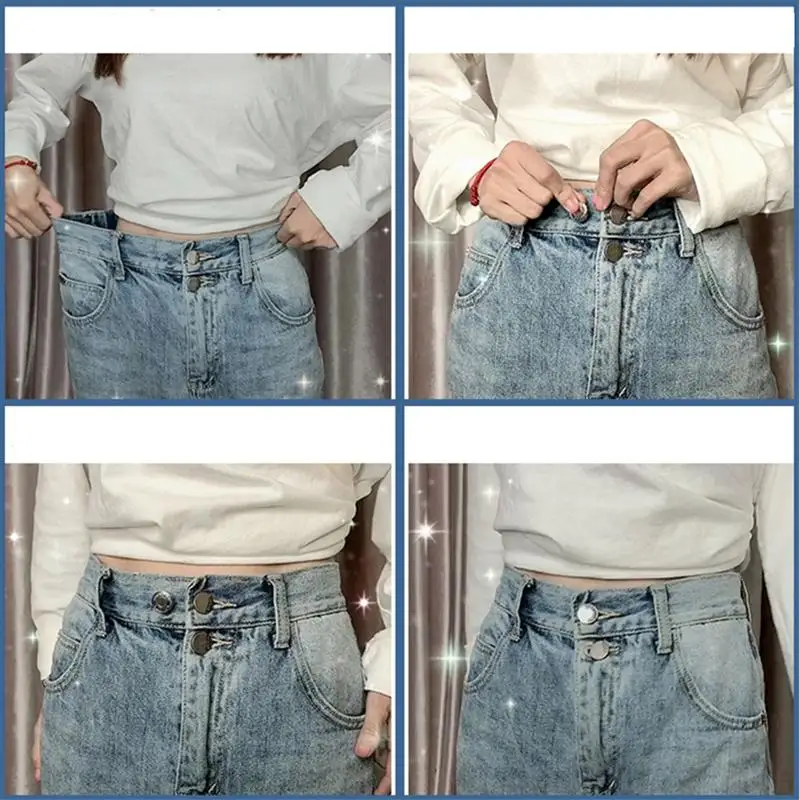 6pcs Detachable Buttons Jeans Easy Clip 
