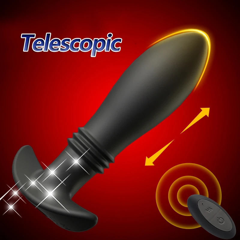 

Telescopic Anal Vibrator Male Prostate Massager G-spot Stimulation Thrusting Dildo Vibrator Butt Plug Adult Sex Toy for Men Gay