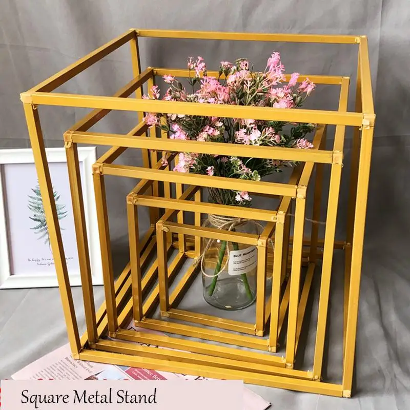 60/80/100CM Wrought Iron Metal Geometric Flower Frame Wedding Decoration Road Leads Gold Flower Stand Party Wedding Props Shelf 60/80/100CM Wrought Iron Metal Geometric Flower Frame Wedding Decoration Road Leads Gold Flower Stand Party Wedding Props Shelf