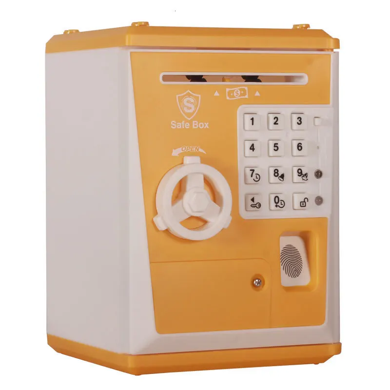 Новая креативная коробка для денег сохраняет монеты из банкомата коробка электронные отпечатки пальцев для детских рождественских подарков копилка - Цвет: Yellow