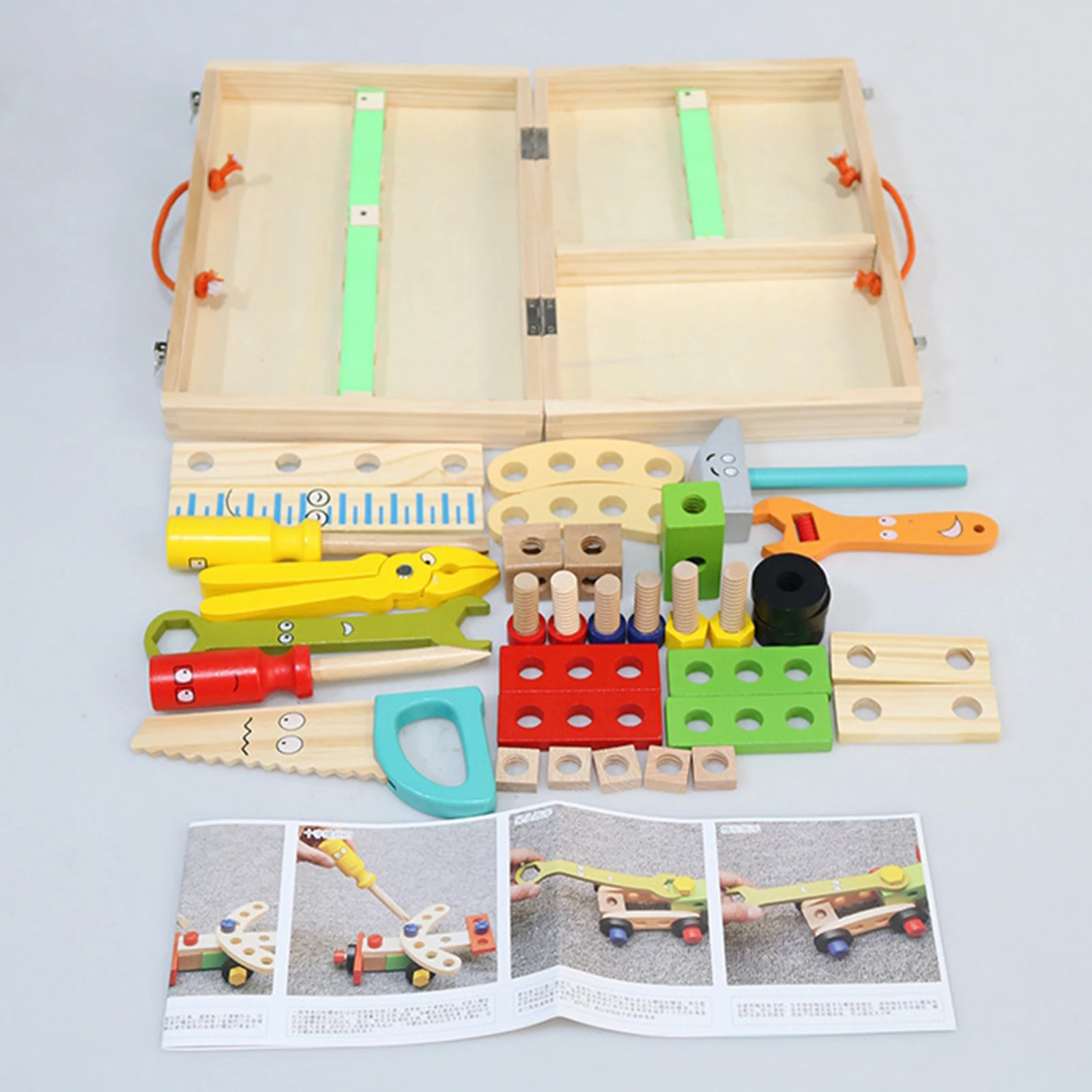 Wooden Repair Tools Box for Children Educational Puzzle Toys Games