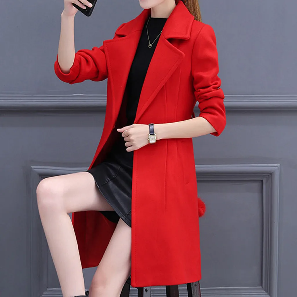 Long Coats Women Casual Hooded Wool Coats New Autumn Winter Korean With Belt Black Woolen Coat Ladies Elegant Cardigan#J30