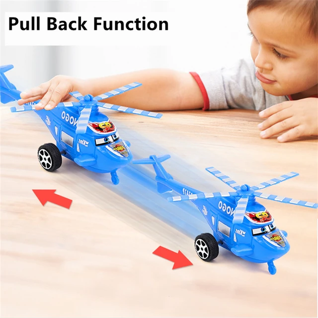 4PCS/Set Helicopter Toys Pull Back Children Plane Dolls Kids Plastic Random Aircraft Model Educational Airliner Toy Puzzle Gifts 4