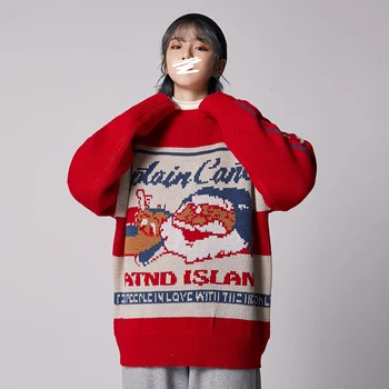 

2019 UYUK Spring/winter New Youthful Santa Retro Trend Casual Couple Neutral Knit Turtleneck Sweater Hombre Homme