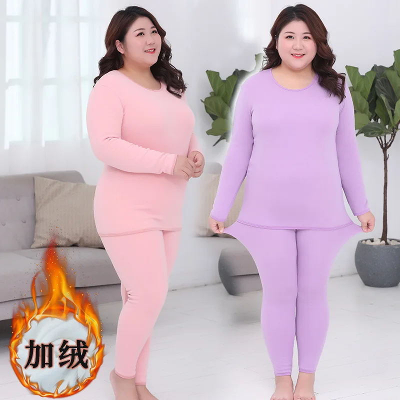 Plus Size M-5XL Warm Thermal Underwear Sets Sleepwear Sexy Ladies
