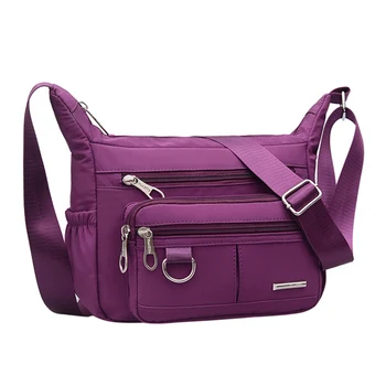 

purple money messenger bag oxford super light travel waterproof protective sport bag leisure with many pocket
