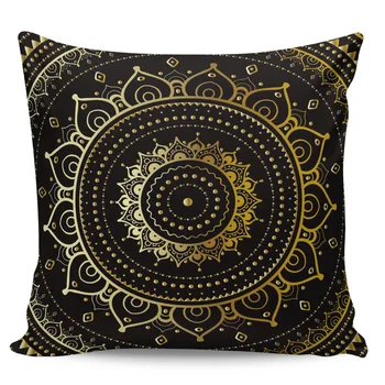 

Golden Mandala Pillow Covers Cases Cushion Pillowcase Square Print