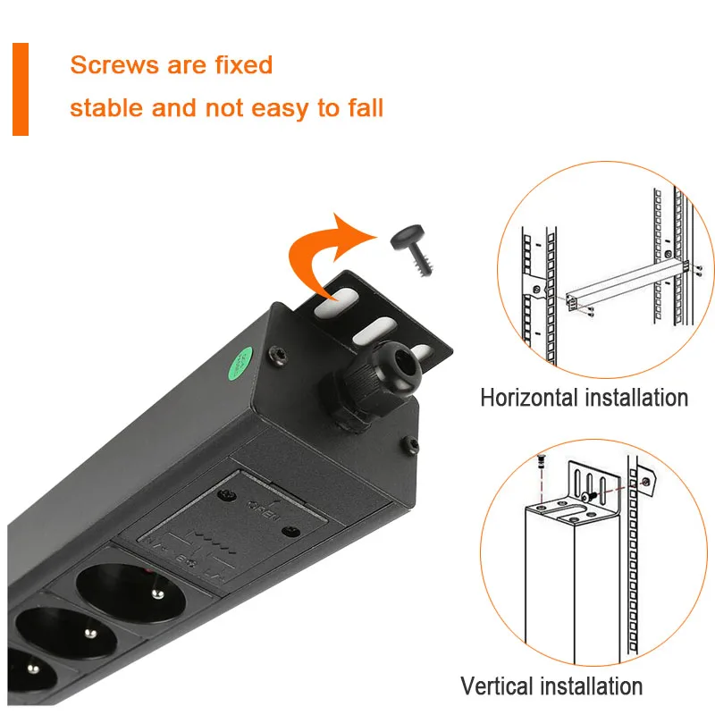 Блок питания для шкафа PDU, 4 способа, французская Розетка без линии, съемная монтажная плата, промышленный удлинитель из алюминиевого сплава