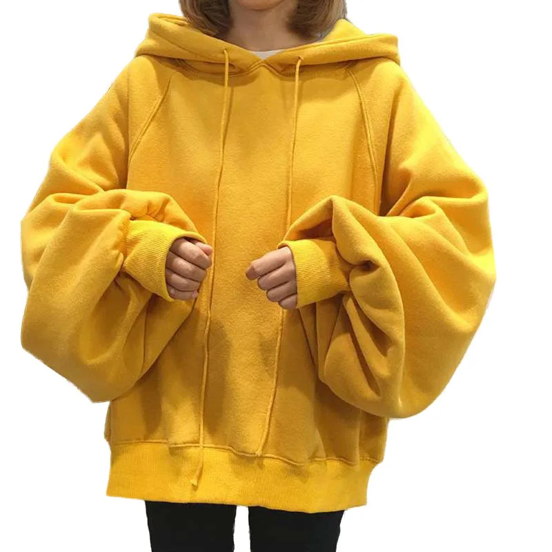 

NORMOV Solid Plus Velvet Women Hoodies Autumn Winter Long Sleeve Drawstring Polyester Sweatshirts Casual Plus Size Hoodies