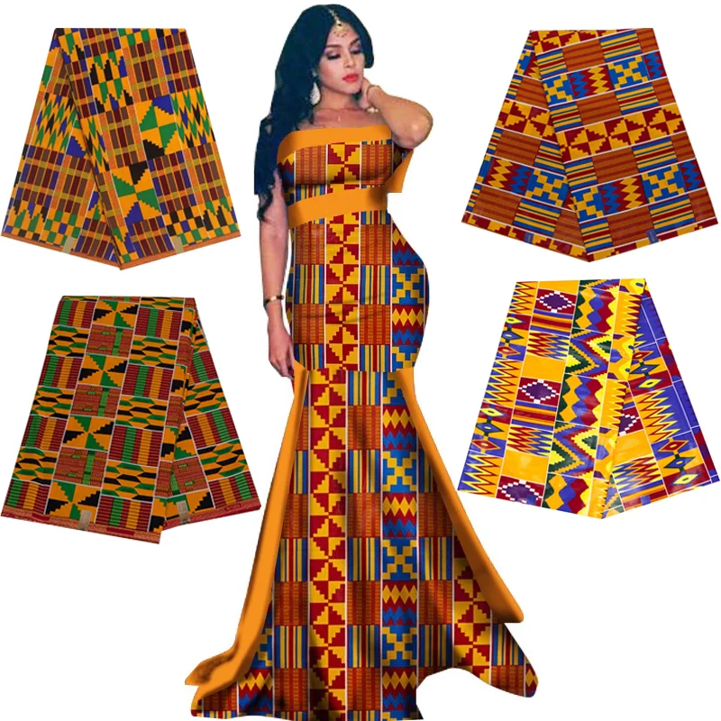 Настоящий воск Анкара принты ткань Kente шитье Африканское платье для | Ткань -4001045658494