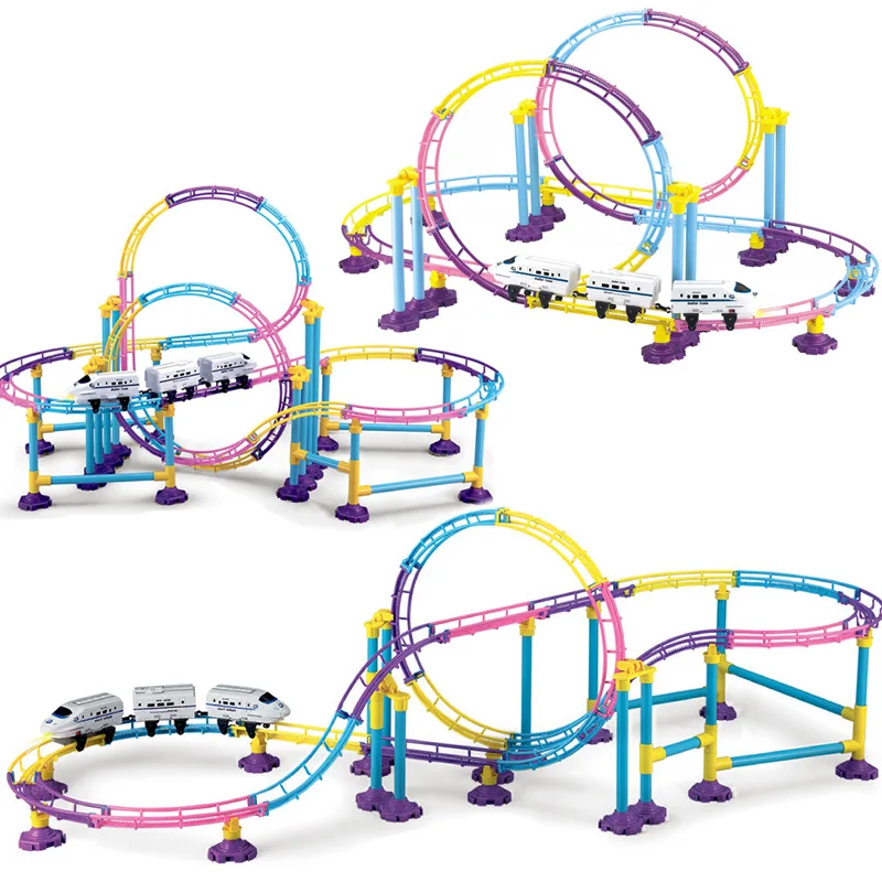 New Track Set Railway Electric Train Set Rc Trains Toy For Children Train Toy Rails Remote Control Model Trains Kid Railway Toys