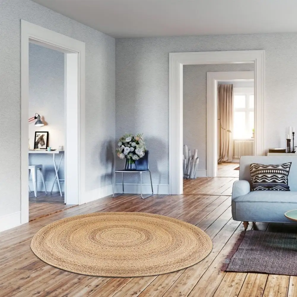 Соломенный ковер ручной работы загар Круглый джутовый деревенский стиль