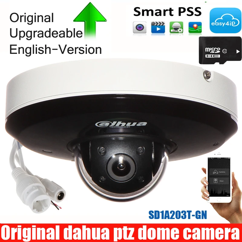 Оригинальный dahua английский DH-SD1A203T-GN поддержка IVS PoE IR15m IP66 2MP 3x Starlight IR сетевая камера PTZ SD1A203T-GN