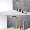4Pcs Brass Bathroom Bathtub Faucet Bath Faucet Deck Mounted Handheld Tub Mixer Tap Cold Hot Mixer Water Tap With Hand Shower 3