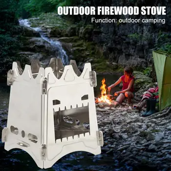 

Durable Outdoor Stove Classic Delicate Stainless Steel Wood Stove Lovely Expression Firewood Stand for Outdoor Camping