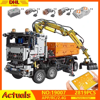 

New Technic Car The App Motorized Arocs 3245 Pneumatic Truck Car Model Building Blocks Bricks Compatible With 42043 Toys Gifts